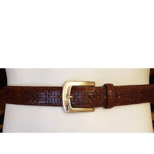 PGA Tour Collectible Men's Leather Belt Silver Buckle Size-34 Made in USA#261150